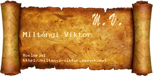 Miltényi Viktor névjegykártya